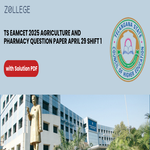 TS EAMCET 2025 Agriculture and Pharmacy Question Paper April 29 Shift 1 with Solution PDF